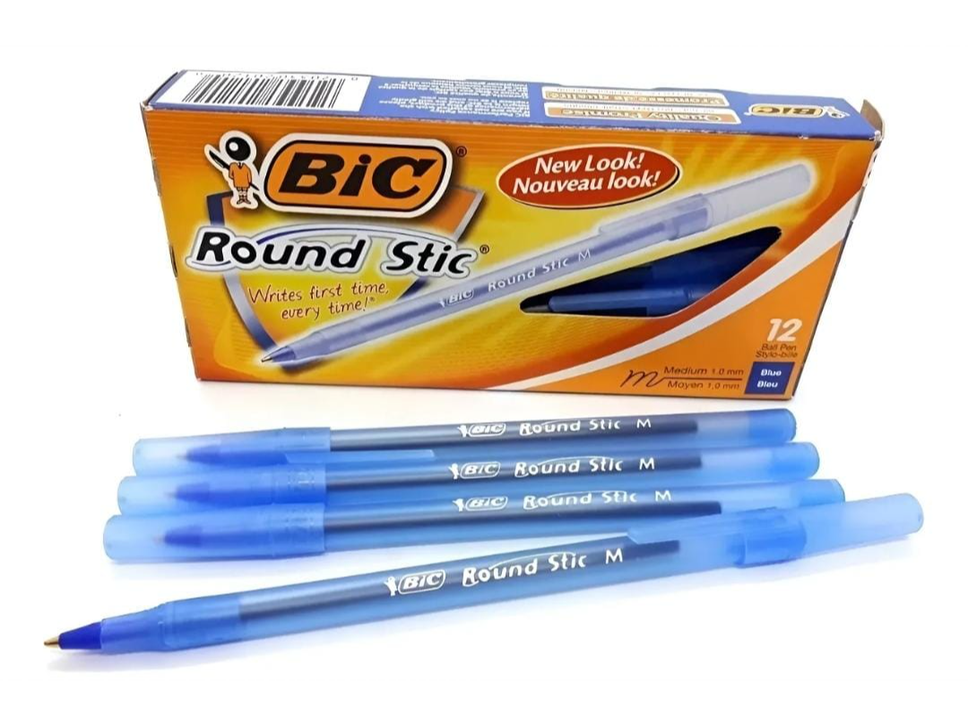 Bolígrafo BIC ROUND STIC azul x 12 unidades