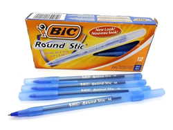 Bolígrafo BIC ROUND STIC azul x 12 unidades
