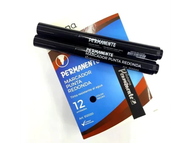Marcador permanente KATANA negro x6 unidades