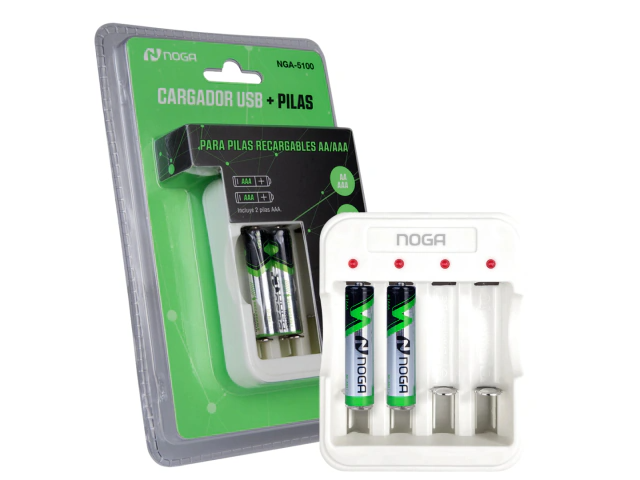 Cargador mas pilas NGA-5200 incluye 2 pilas