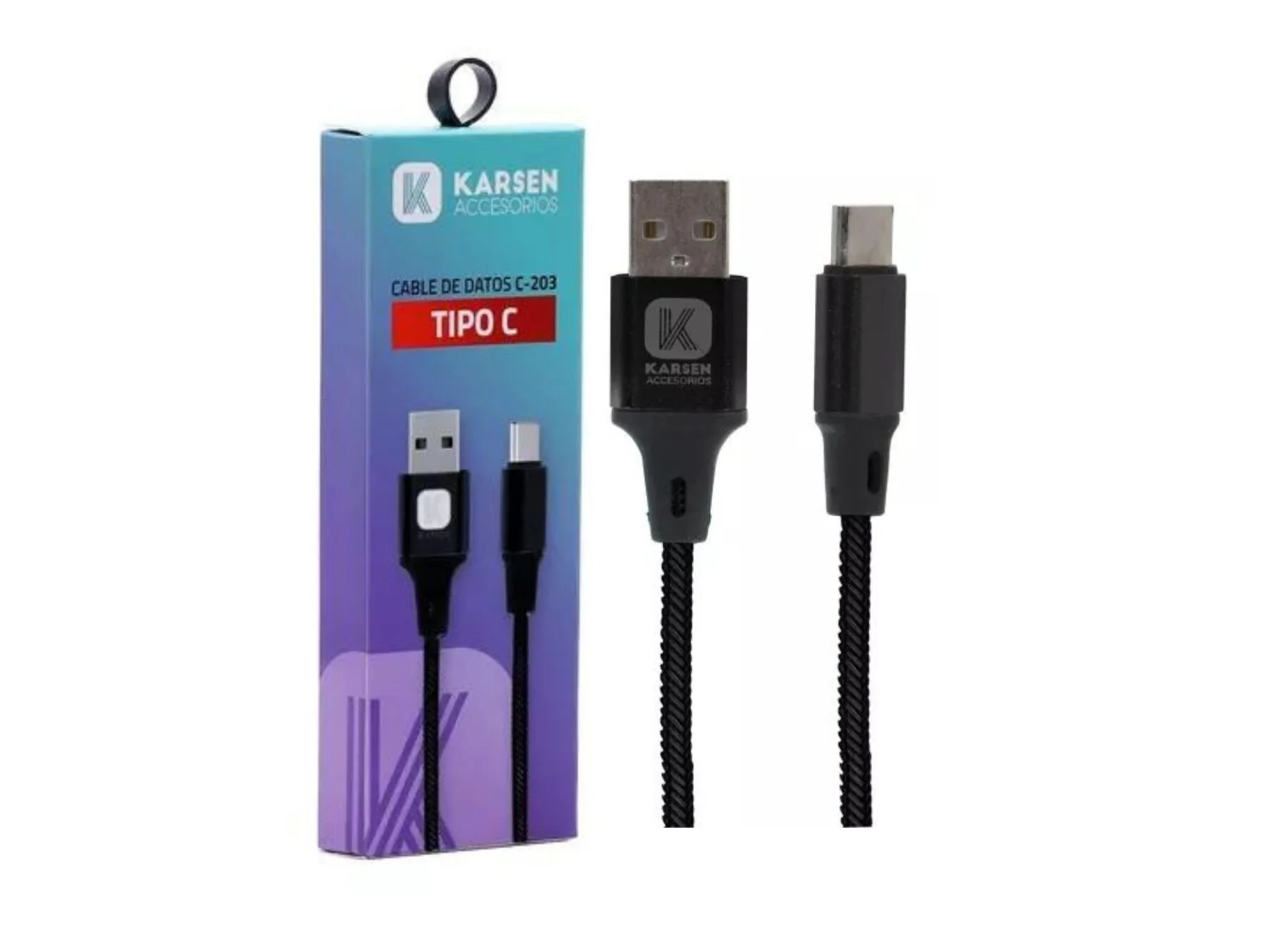 Cable de datos KARSEN Tipo C mallado