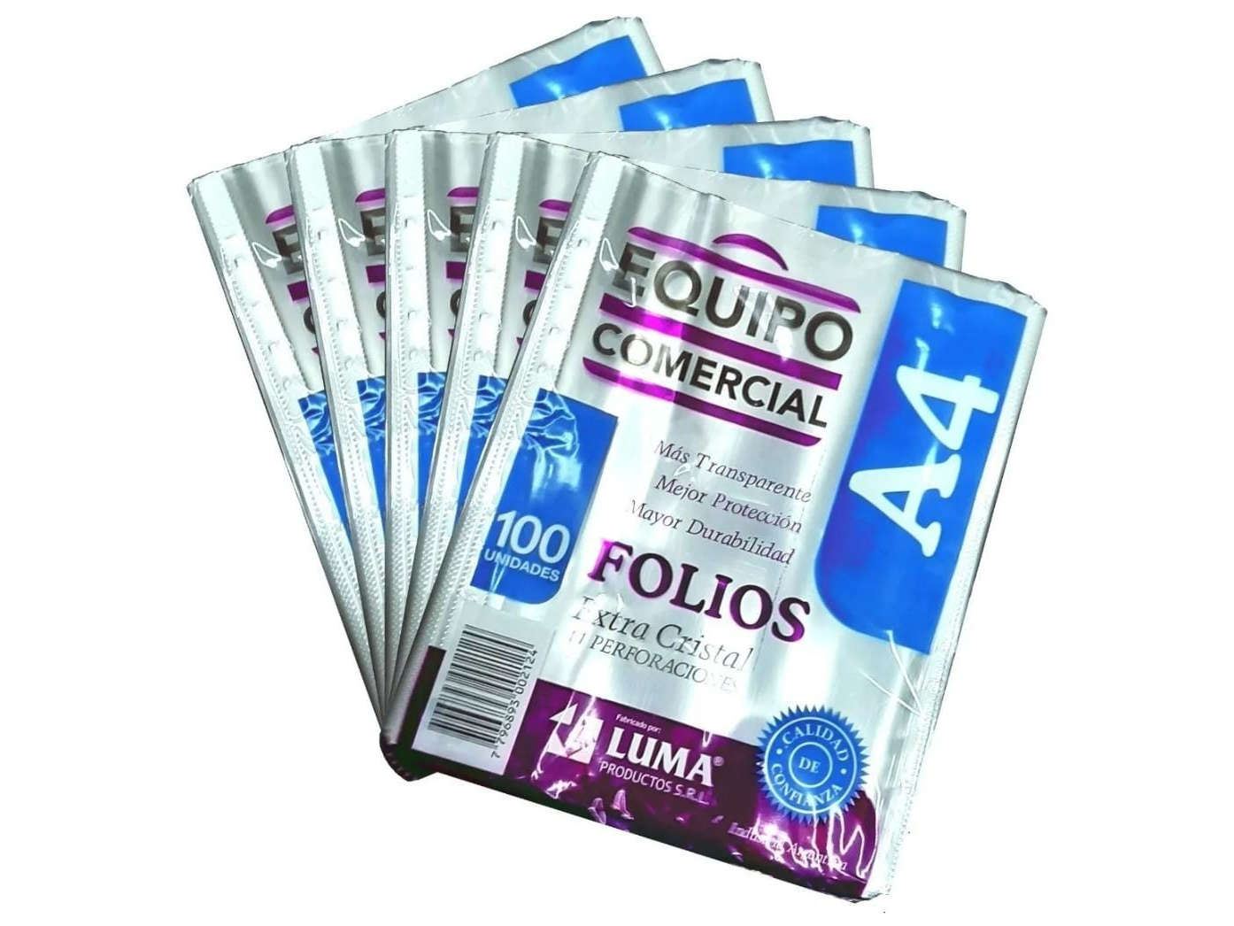 Folio LUMA cristal A4 x100 unidades