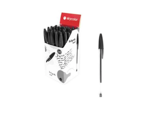 Bolígrafo SKY COLOR negro x 50 unidades