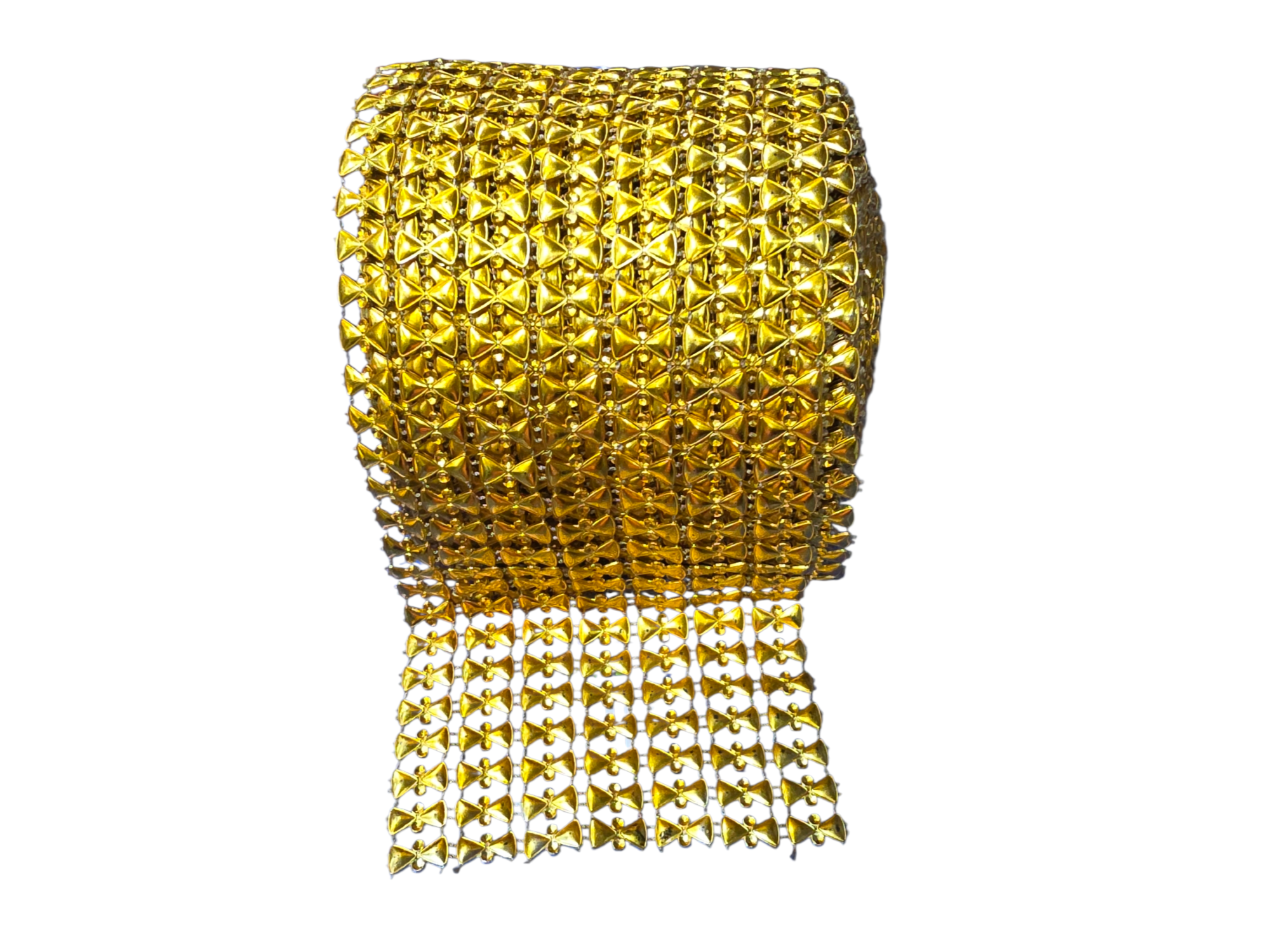 Falso strass moño dorado por metro