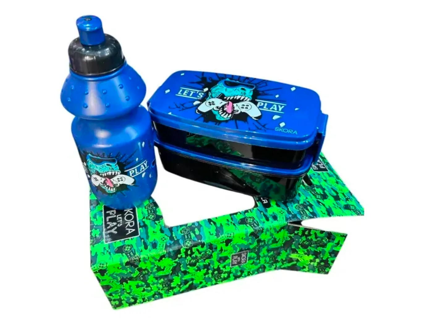 Set contenedor botella + lunchera SKORA Lets play