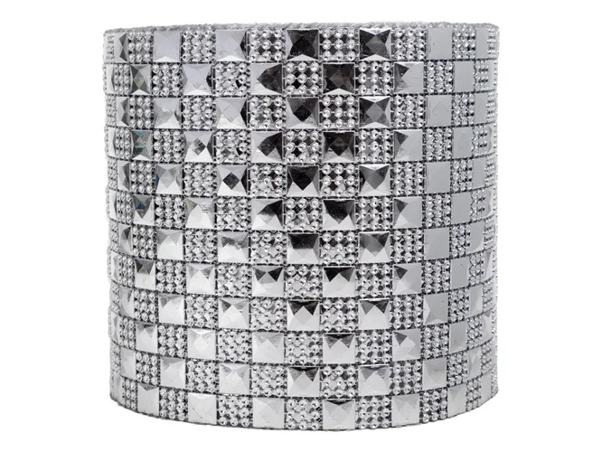 Falso strass por metro plateado