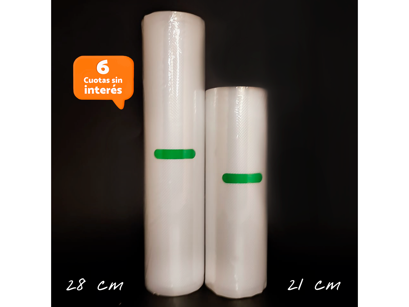 Combo rollos gofrados: Rollo de 21 cm de ancho + Rollo de 28 cm de ancho (Ambos de x 7.6 mts de largo)