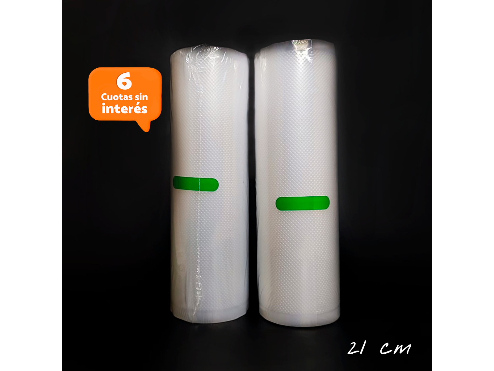 2 rollos gofrados de 21 cm de ancho x 7.6 mts de largo