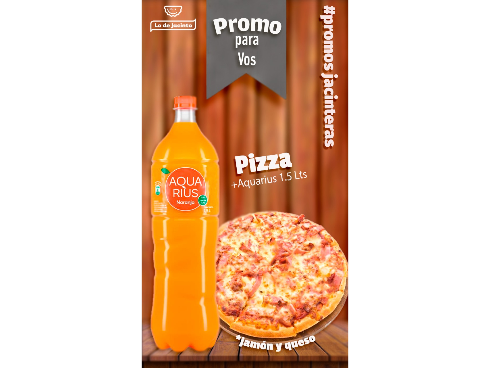 Pizza + Aquarius  1,5 lt