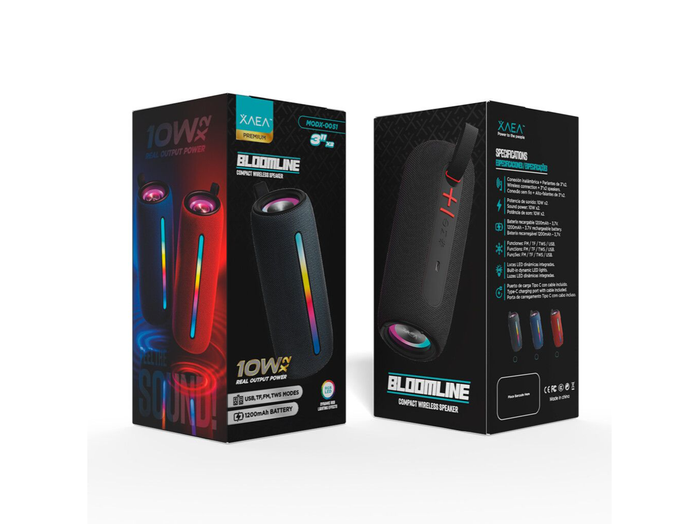 Parlante BT Bloomline RGB 10W XAEA