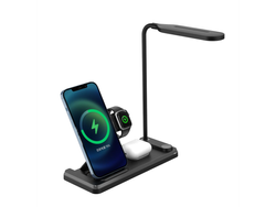 Estacion de carga inalambrica 3 en 1 con luz LED