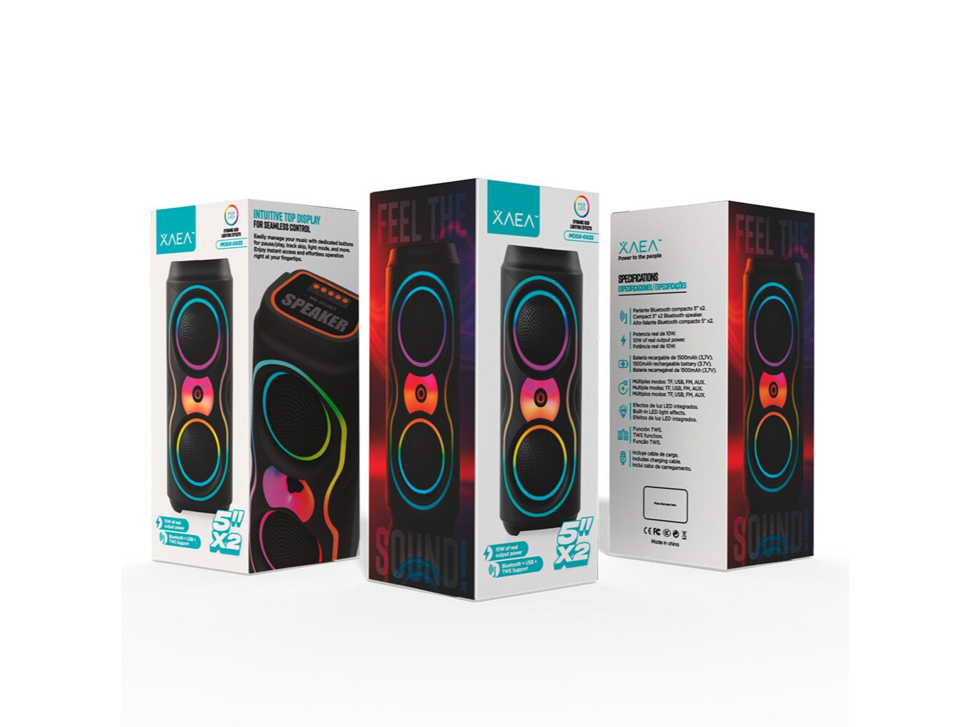 Parlante BT Dual LED 10W XAEA