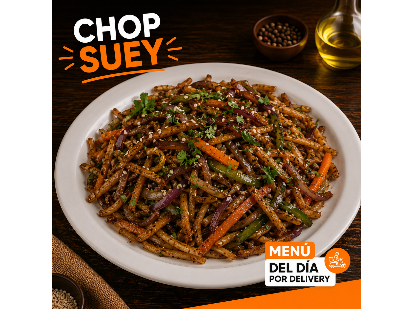 ESPECIAL DE LA SEMANA OPCION 3: Spaghetti de verduras oriental al wok