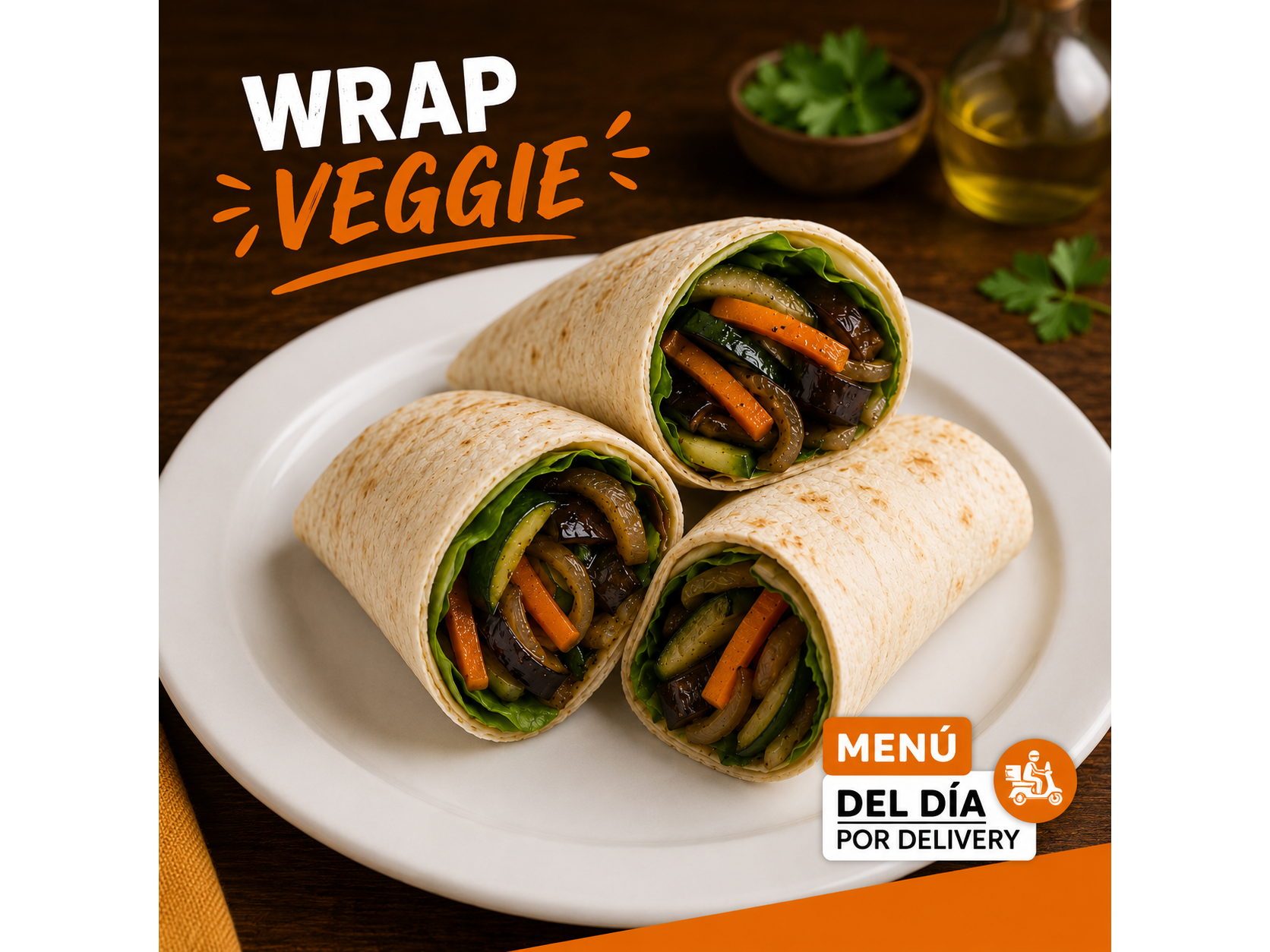 Wrap Veggie  (incluye postre)