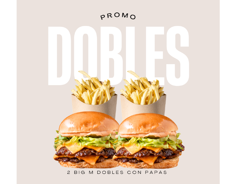 2 BIG M DOBLES + PAPAS FRITAS de Francisco Burgers