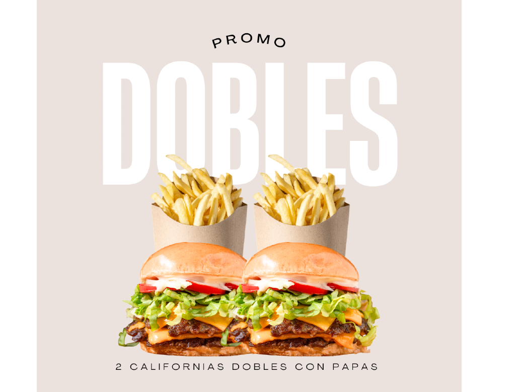 2 CALIFORNIAS DOBLES + PAPAS FRITAS