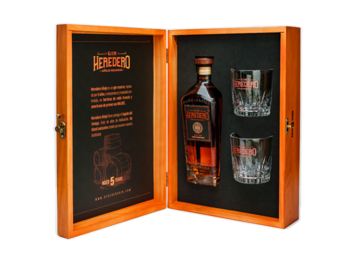 Gin Heredero Reserva Estuche Madera + dos vasos