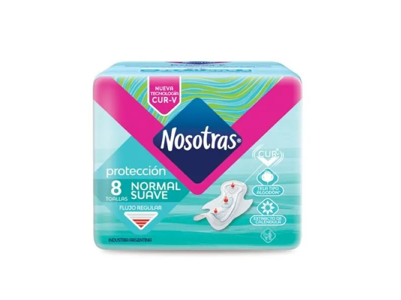 Nosotras Toalla Femenina Normal Suave x 8 unidades