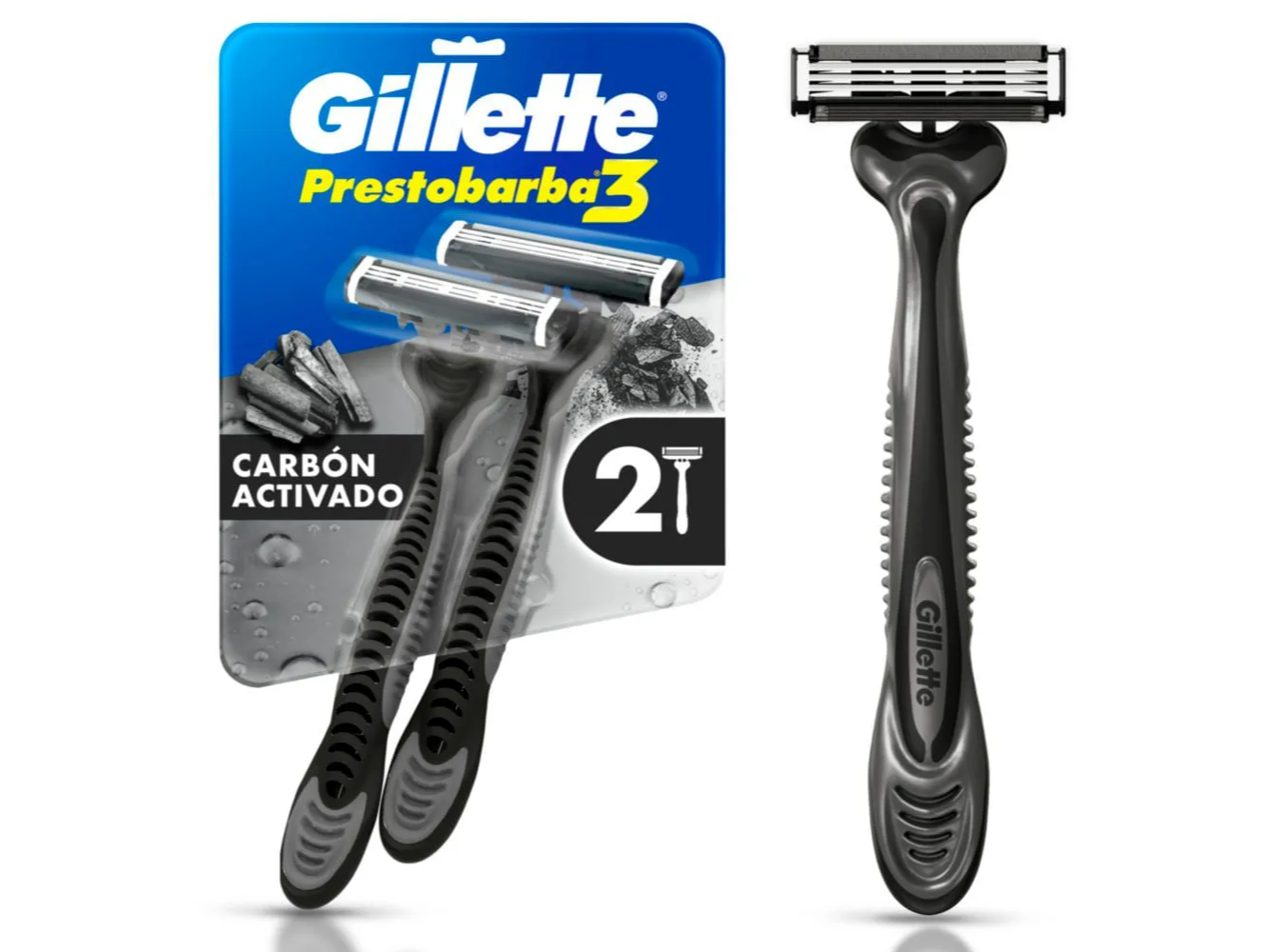 Máquina de Afeitar Gillette Prestobarba 3 Carbono x 2 unidades