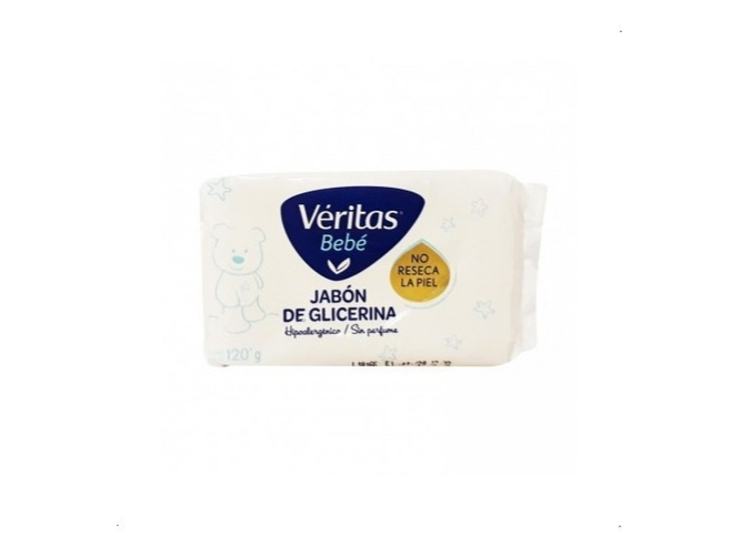 Veritas Jabón Glicerina Sin Perfume X120gr. Hipoalergénico. Piel Sensible