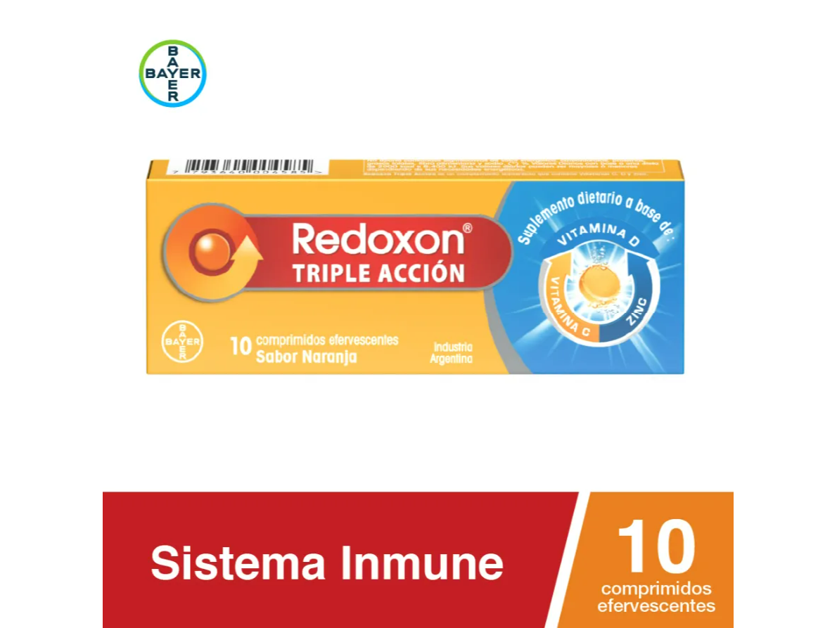 Redoxon Trilple Accion X 10 Compr Eferv - Vit D, Vit C Y Zinc