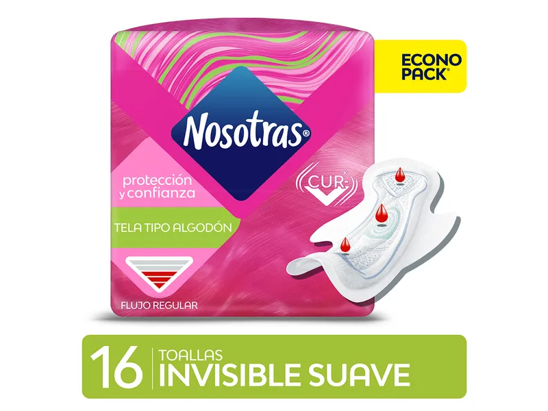 Nosotras Toalla Femenina Invisible x 16 unidades