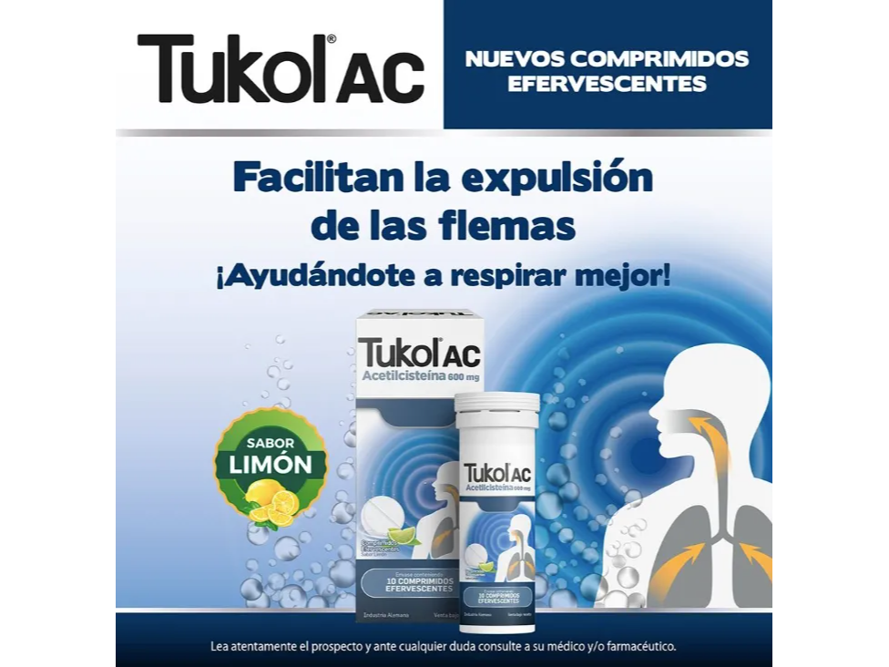 Tukol Ac Simil Acemuk . Nac , N-acetil-cisteina 600mg X 10 Comp Efervecentes