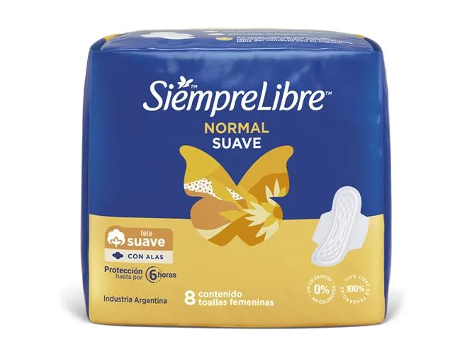Siempre Libre Toalla Femeninas Normal con Alas x 8 unidades