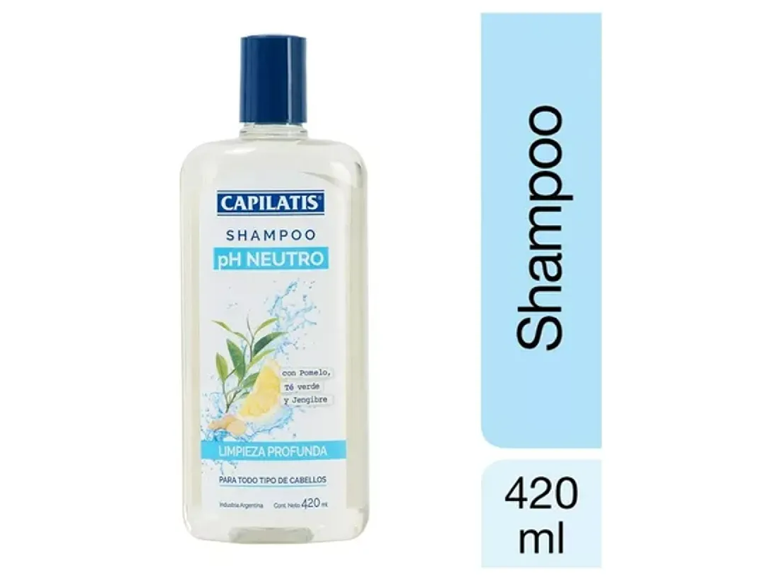 Capilatis Shampoo Ph Neutro Hipoalergénico X420ml. Limpieza Profunda Con Pomelo, Té Verde Y Jengibre