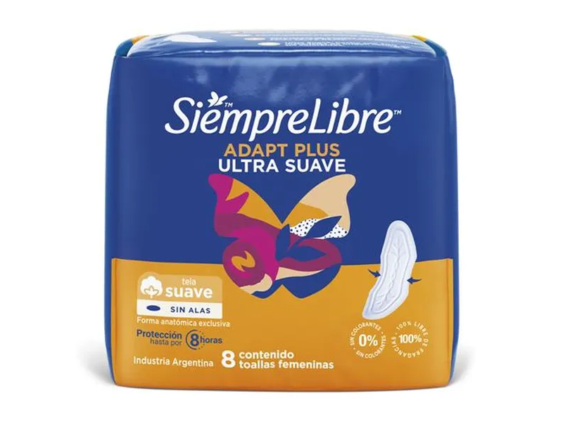 Siempre Libre Toalla Femenina Adapt Plus Sin Alas x 8 unidades