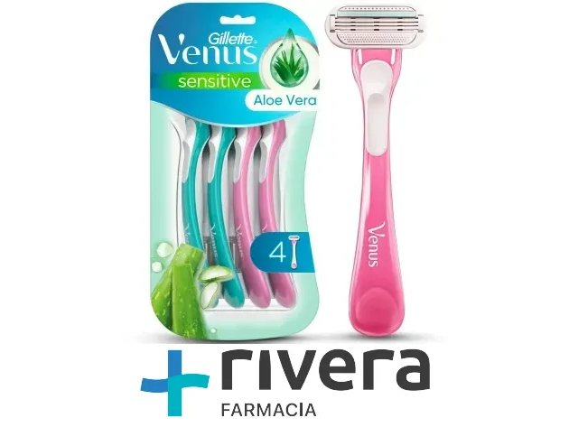 Venus Gillette Sensitive X 4 Unidades Extra Lubricante Con Aloe Vera