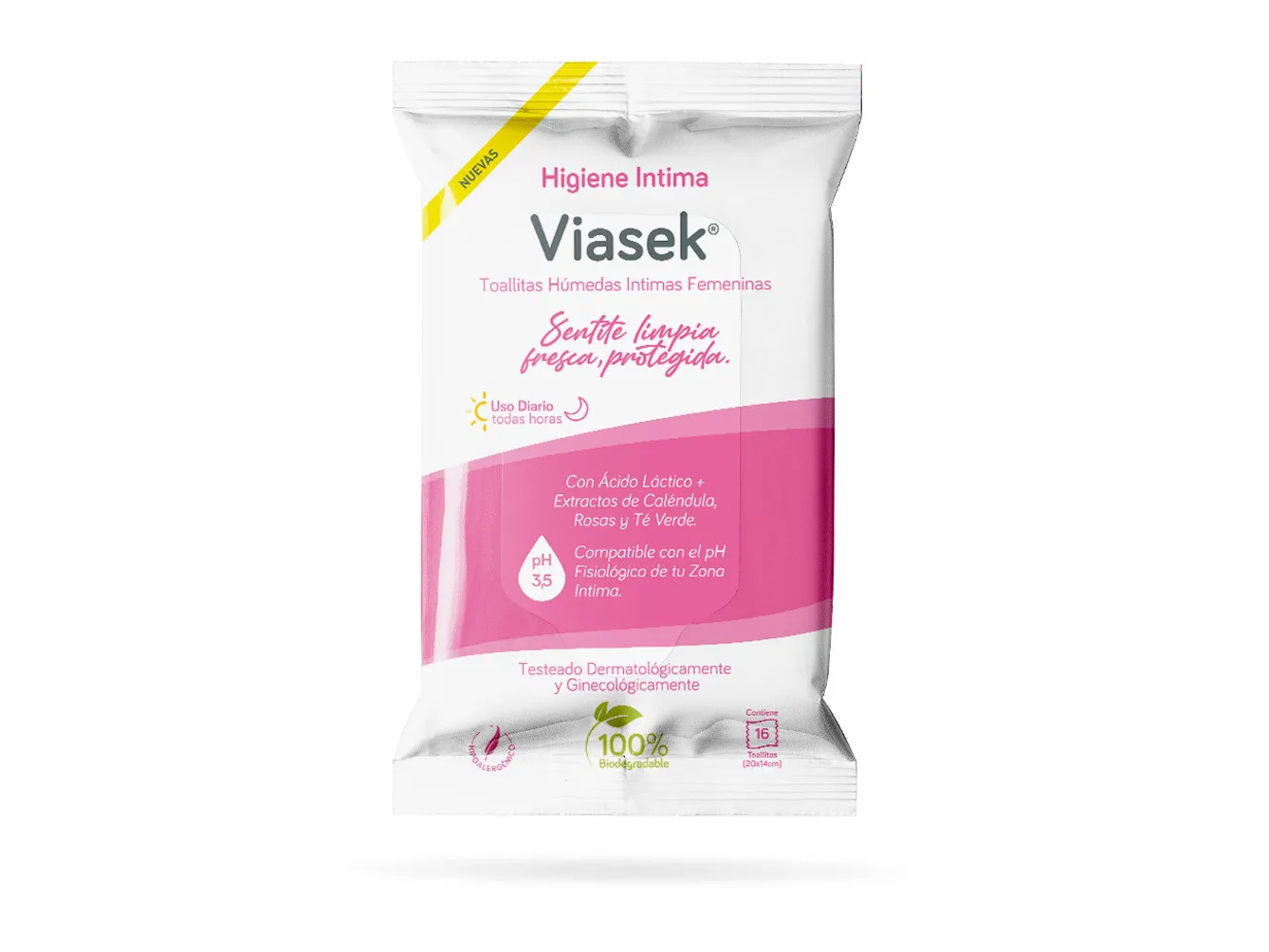 Viasek Toallitas Húmedas para Higiene Intima x 16 unidades