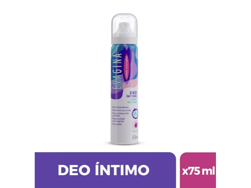 Evagina Desodorante Íntimo X 75ml. Neutraliza Olores. Hipoalergénico. Sin Alcohol
