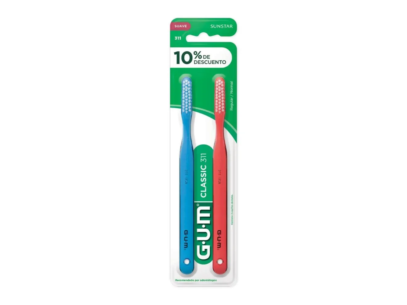Gum Cepillo Dental Clásico Suave 311 x 2 unidades