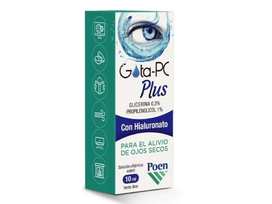 Gota Pc Plus , Glicerina 0.3 % , Propilenglicol 1 % . Con Hialuronato