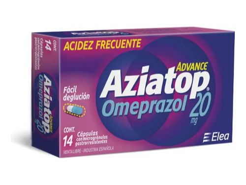 Aziatop Advance Omeprazol X 14 Capsulas Menor Tamaño Y Misma Concentracion