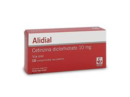 Alidial cetirizina 10mg x 10 compromidos antialergico tratamiento alergia