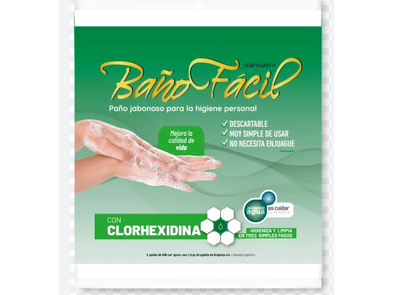 Baño Facil Con Clorhexidina X 5 Paños