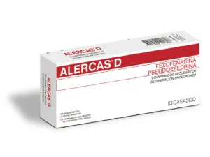 Alercas D, Antialergico Con Pseudoefedrina + Antihistaminico . Alergias, Rinitis .