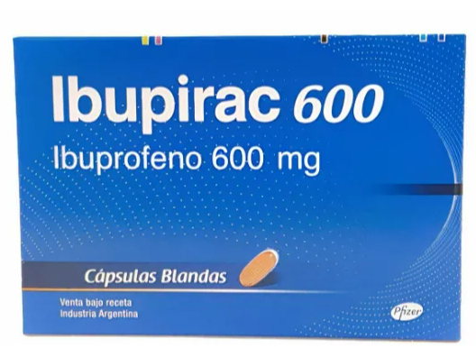 Ibupirac 600 Capsulas X 10, Ibuprofeno De Pfizer