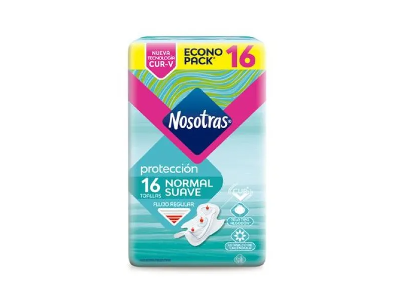 Nosotras Toalla Higiénicas Protección Normal Suave x 16 unidades