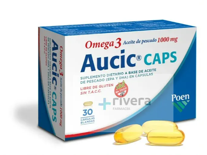 Omega 3 Aucic Caps Aceite De Pescado 270 Mg De Epa Y 180mg Dha
