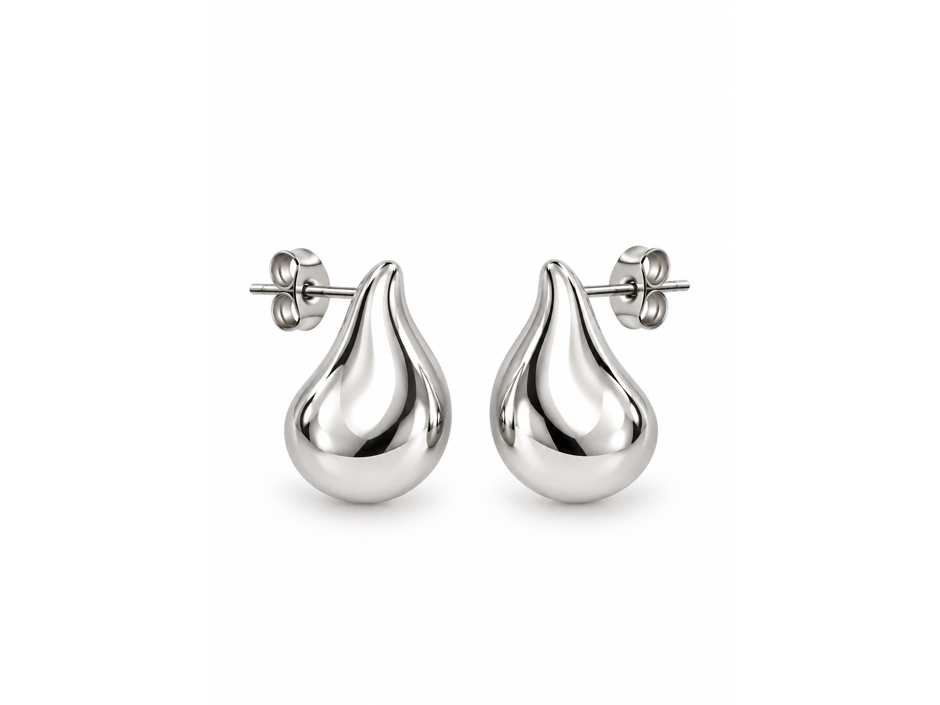 Aros gota - acero blanco