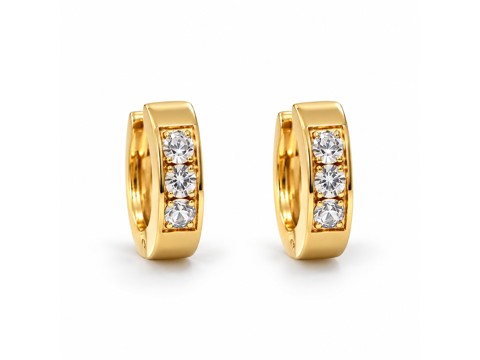 Aros con brillo - acero dorado