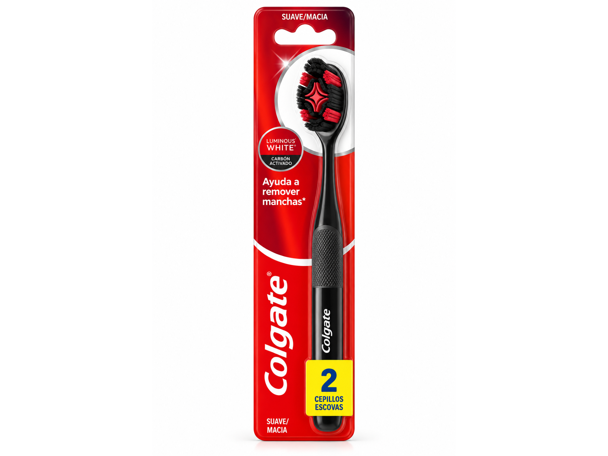 Colgate cepillo dental - Luminous White Charcoal x2