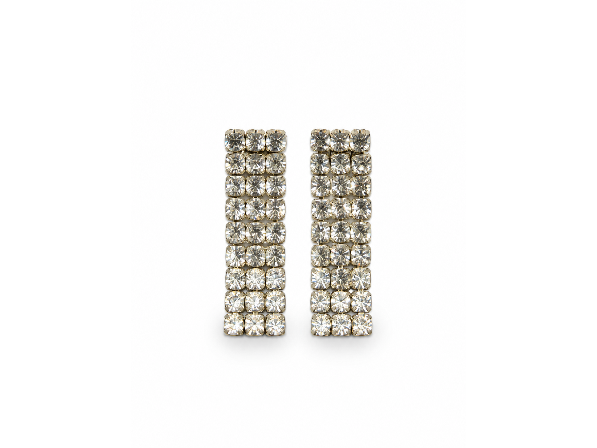 Aros con brillos - acero blanco