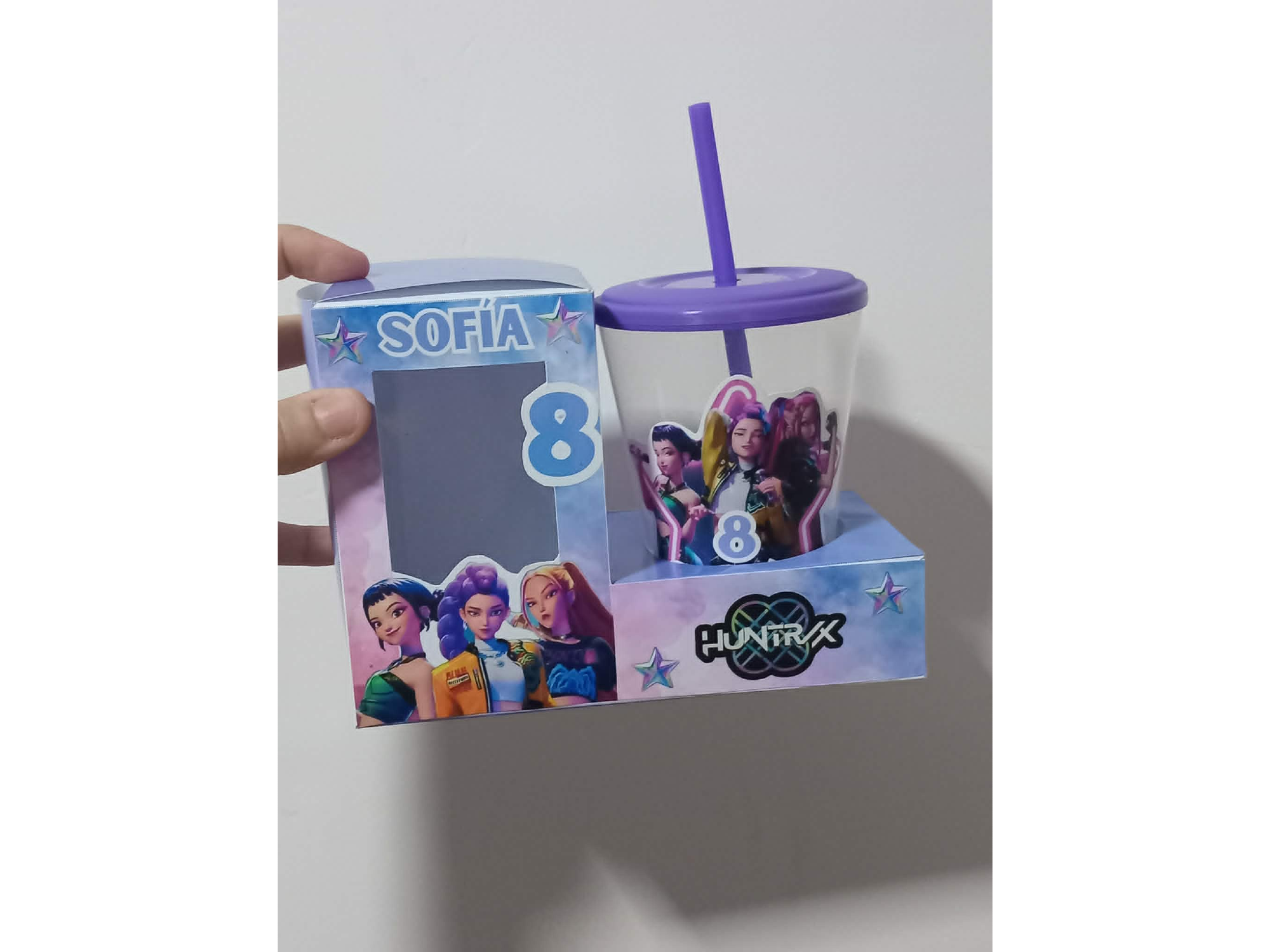 Caja porta golosinas con vaso