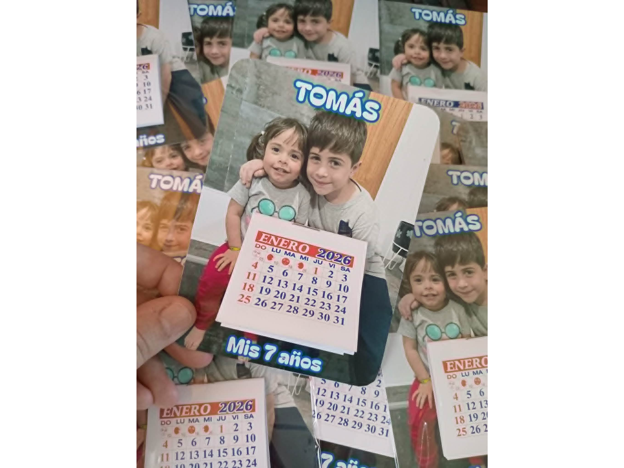 Foto con calendario e imán