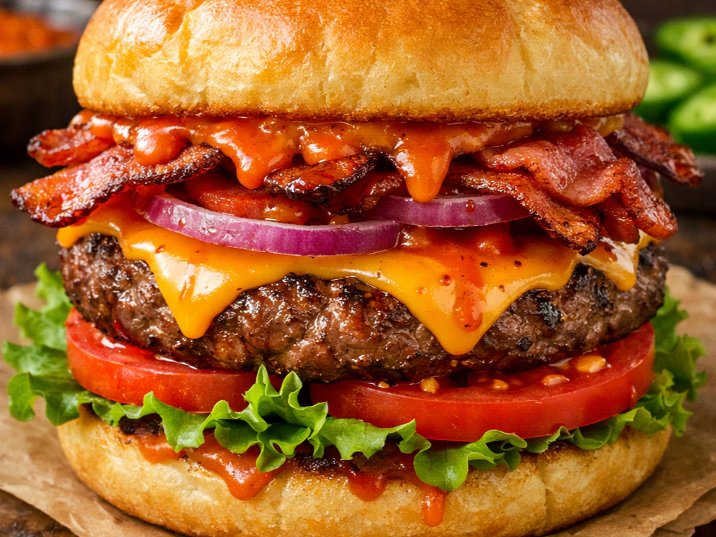 Combo burger con papas con cheddar