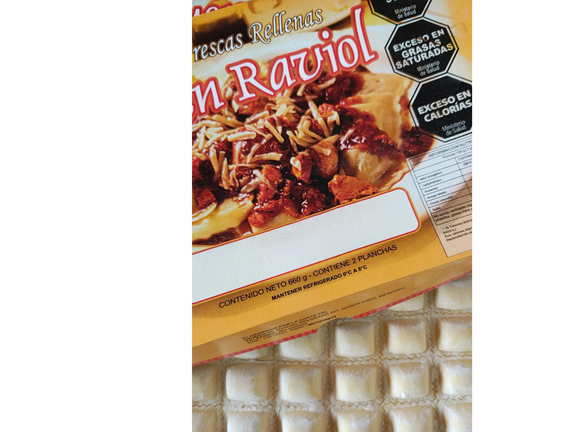 RAVIOLES DE CARNE  ( Plancha)